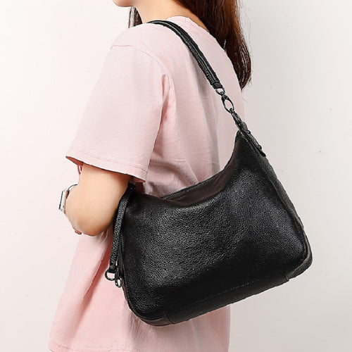 100% Genuine Leather Women's Shoulder Bag High Quality Cowhide Handbag image 1