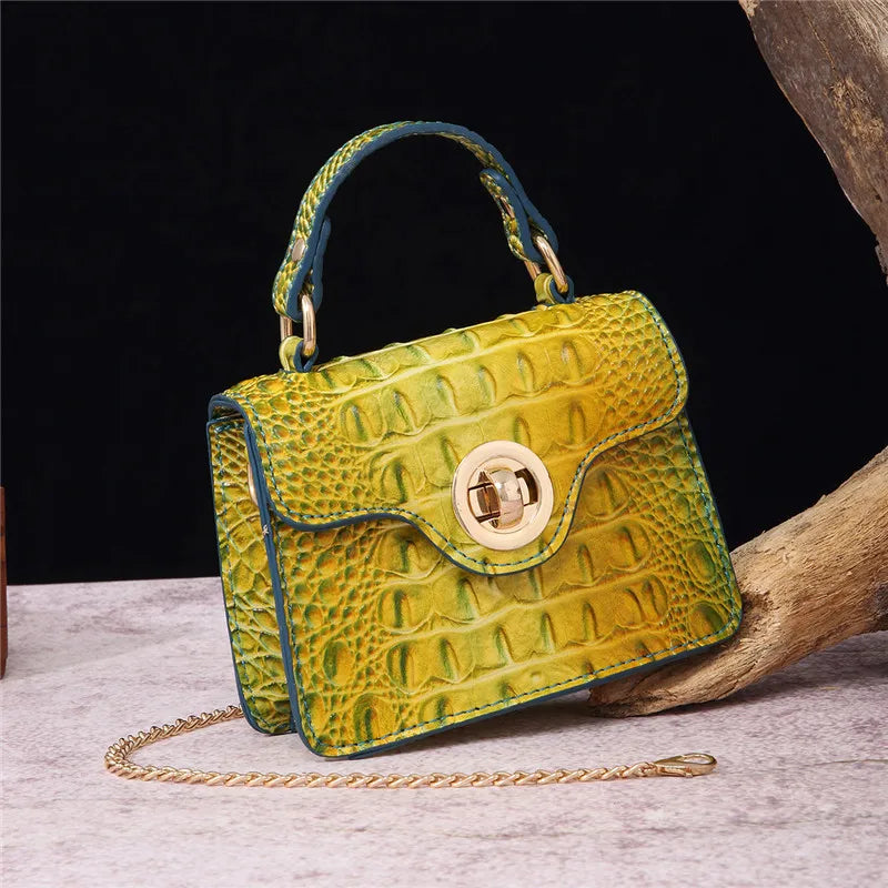 Trendy Crocodile Pattern Fashion Chain Messenger Bag