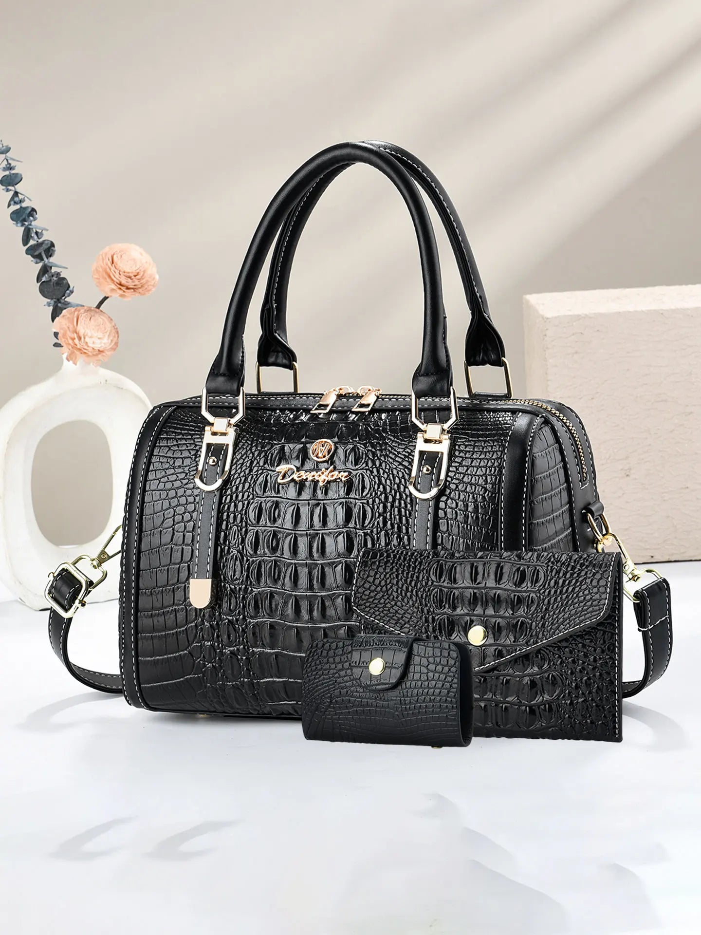 High-quality crocodile pattern handbag large-capacity tote