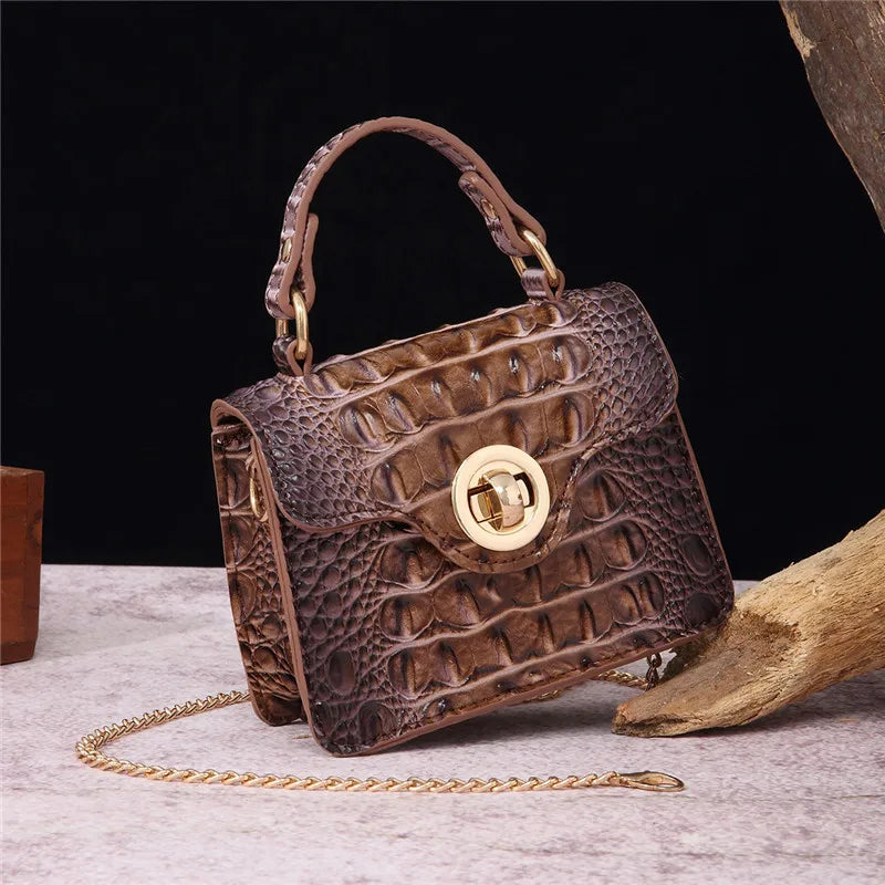 Trendy Crocodile Pattern Fashion Chain Messenger Bag
