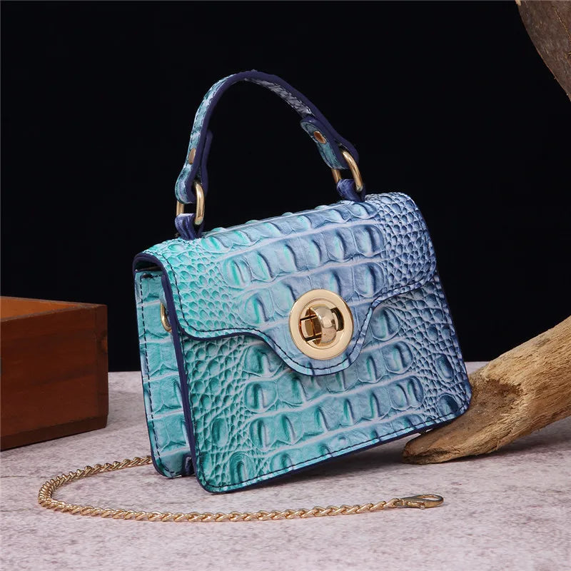 Trendy Crocodile Pattern Fashion Chain Messenger Bag