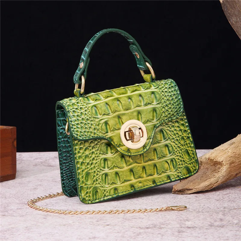 Trendy Crocodile Pattern Fashion Chain Messenger Bag
