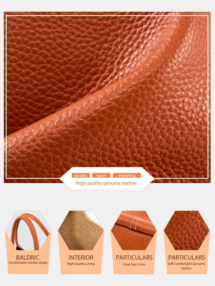 Soft Genuine Leather Tote Bag Handbag Classic Elegant