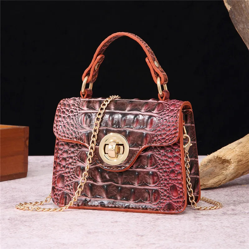 Trendy Crocodile Pattern Fashion Chain Messenger Bag