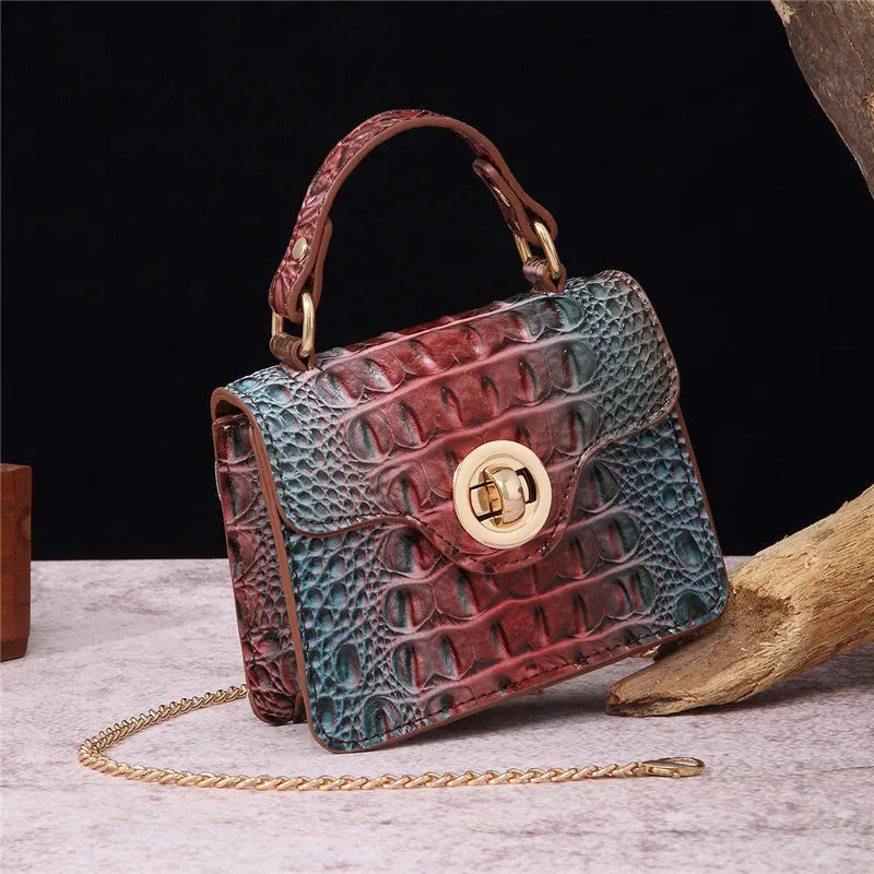 Trendy Crocodile Pattern Fashion Chain Messenger Bag