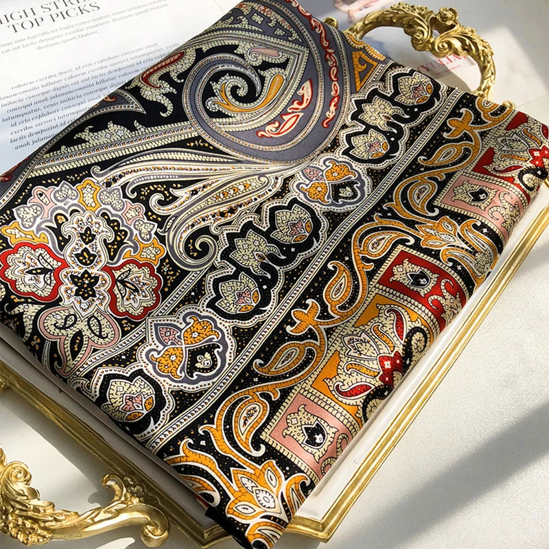 180*90cm Large Silk Satin Scarf Hijab Women Print Shawl