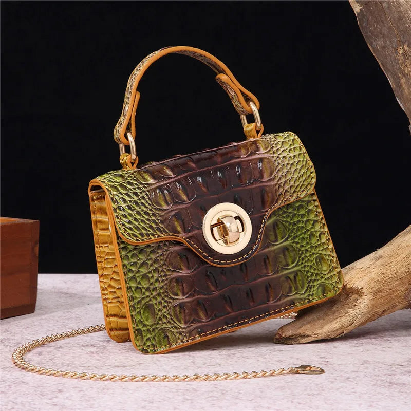 Trendy Crocodile Pattern Fashion Chain Messenger Bag