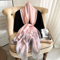 180*90cm Large Silk Satin Scarf Hijab Women Print Shawl