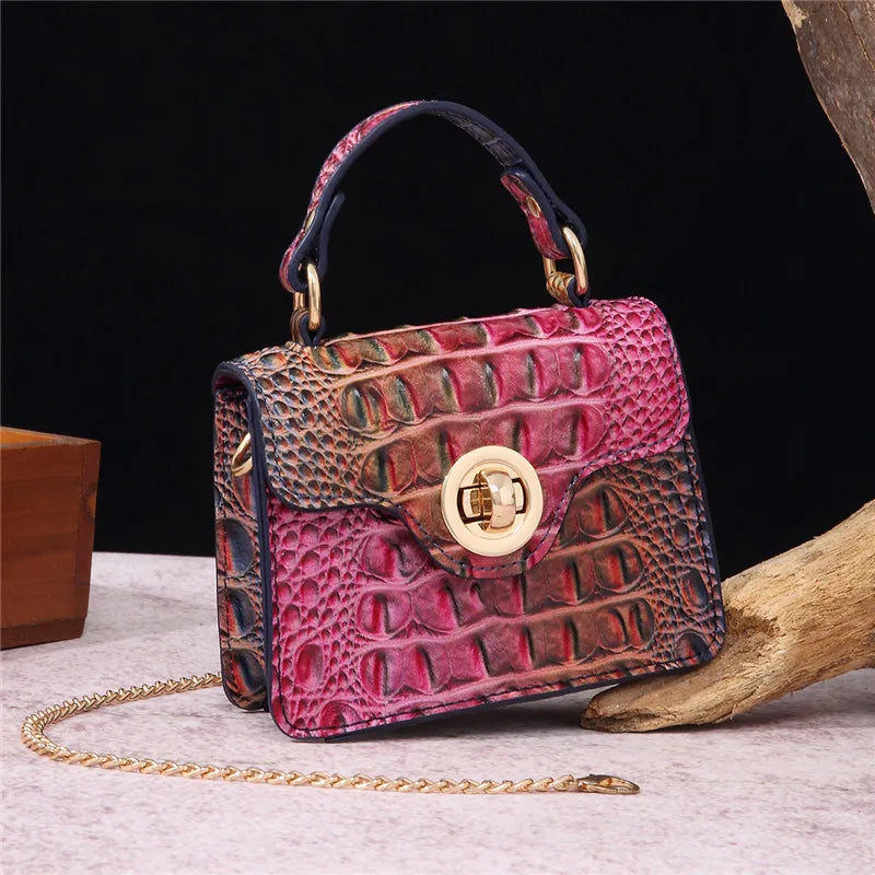 Trendy Crocodile Pattern Fashion Chain Messenger Bag