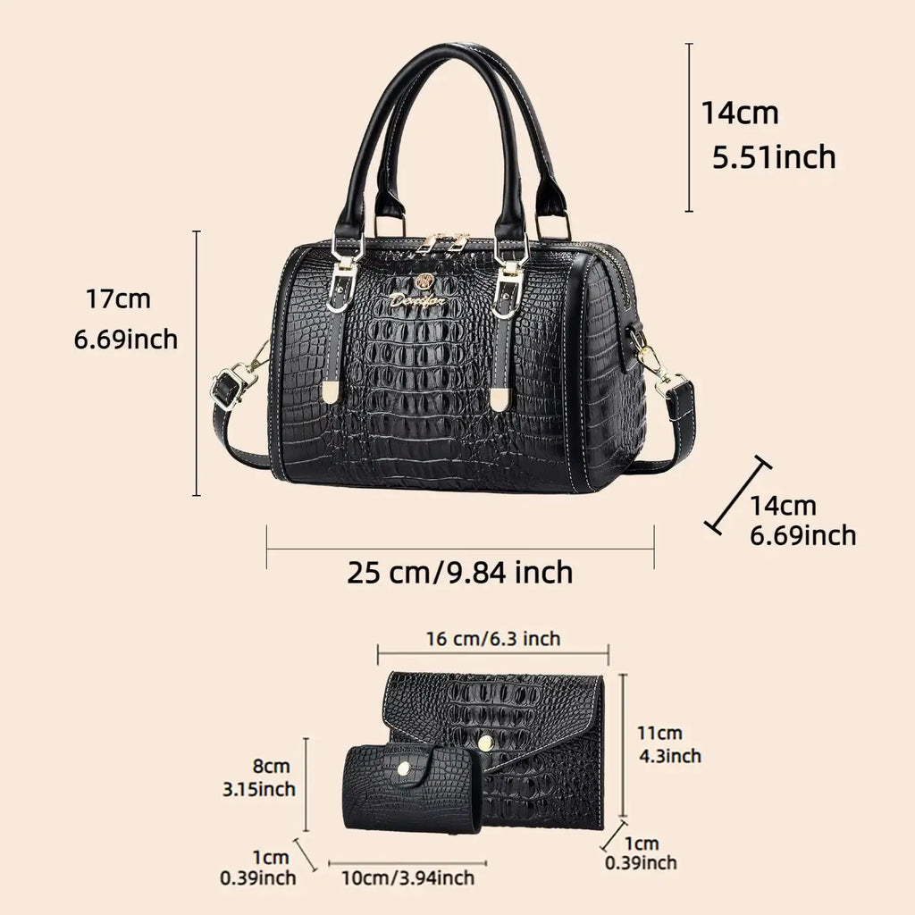 High-quality crocodile pattern handbag large-capacity tote