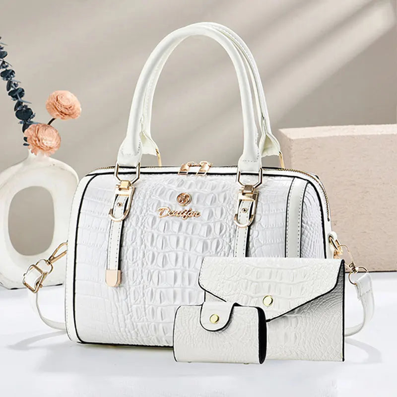 High-quality crocodile pattern handbag large-capacity tote