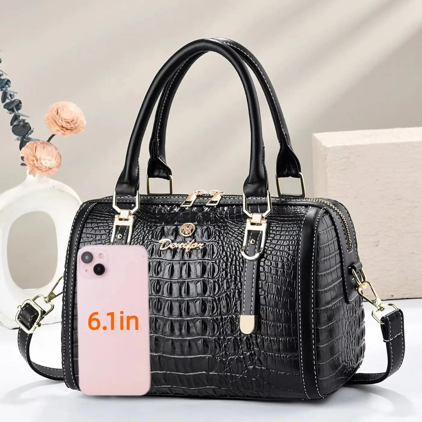 High-quality crocodile pattern handbag large-capacity tote