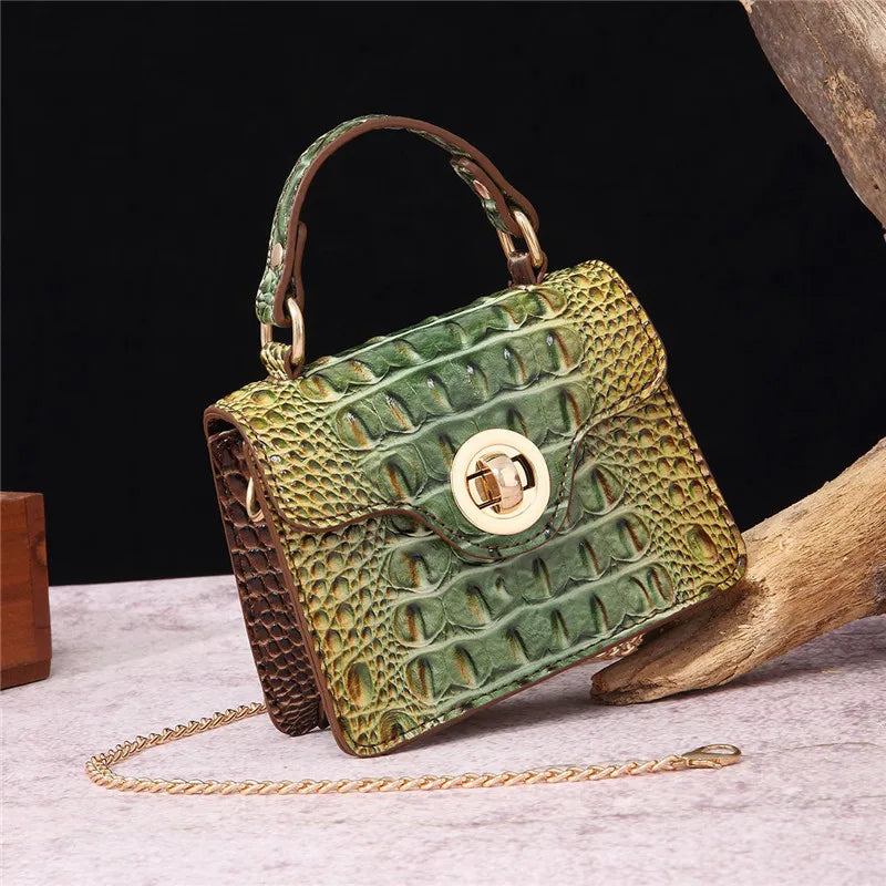 Trendy Crocodile Pattern Fashion Chain Messenger Bag