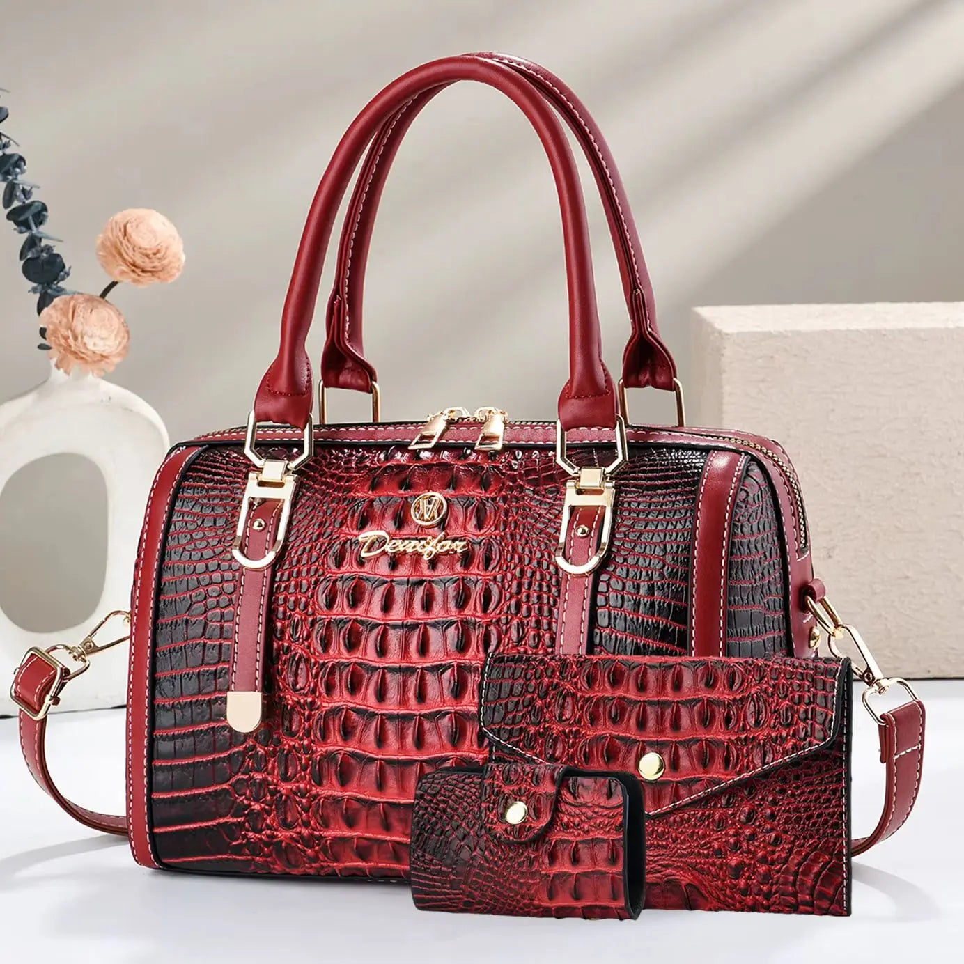 High-quality crocodile pattern handbag large-capacity tote
