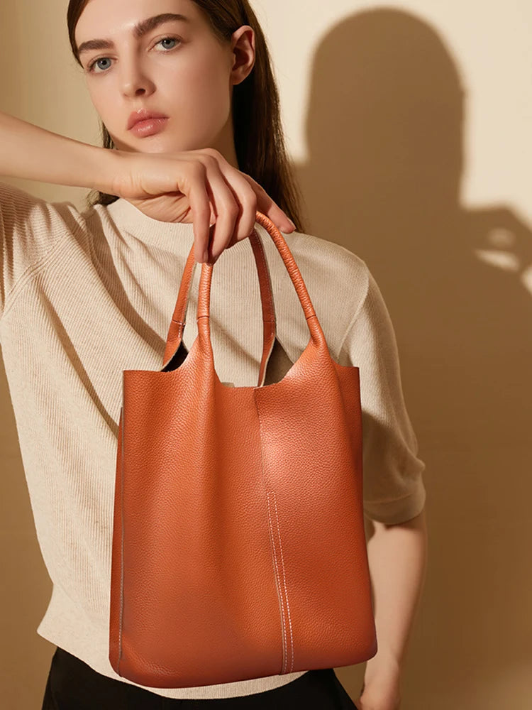 Soft Genuine Leather Tote Bag Handbag Classic Elegant