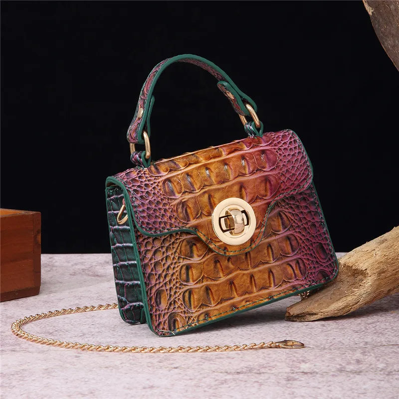 Trendy Crocodile Pattern Fashion Chain Messenger Bag