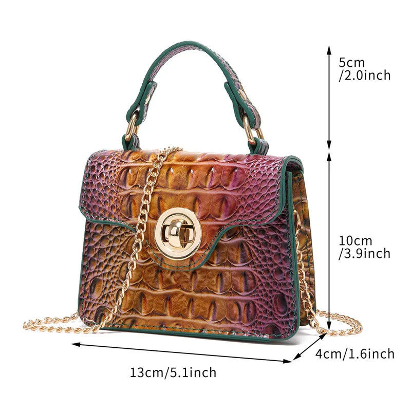 Trendy Crocodile Pattern Fashion Chain Messenger Bag