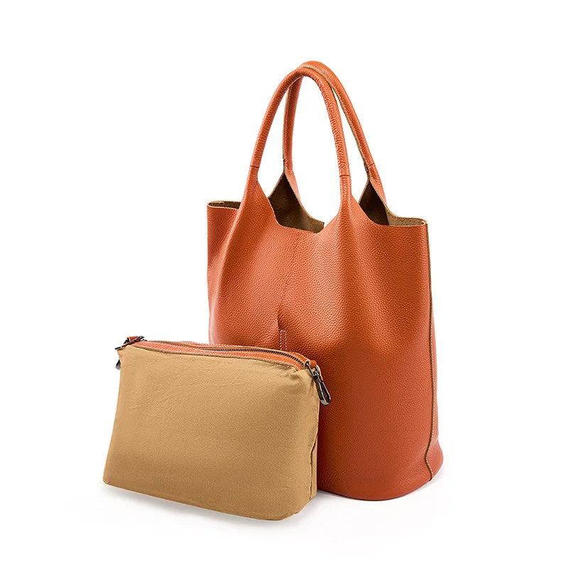 Soft Genuine Leather Tote Bag Handbag Classic Elegant
