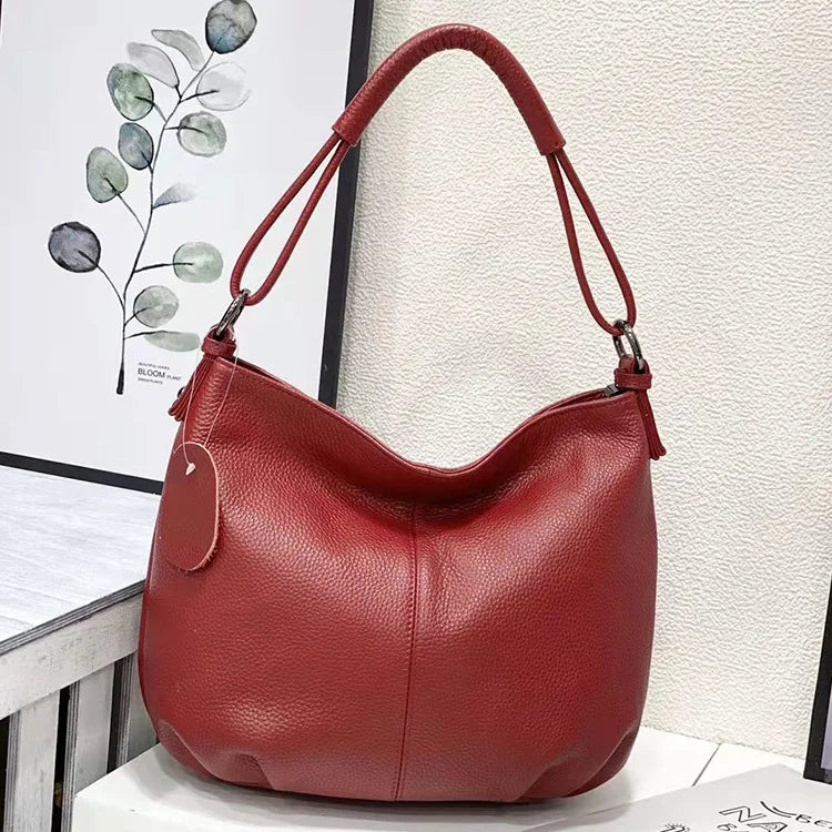 Genuine Leather Bag Soft Real Leather Shoulder Bag Casual Handbag Luxury Bag