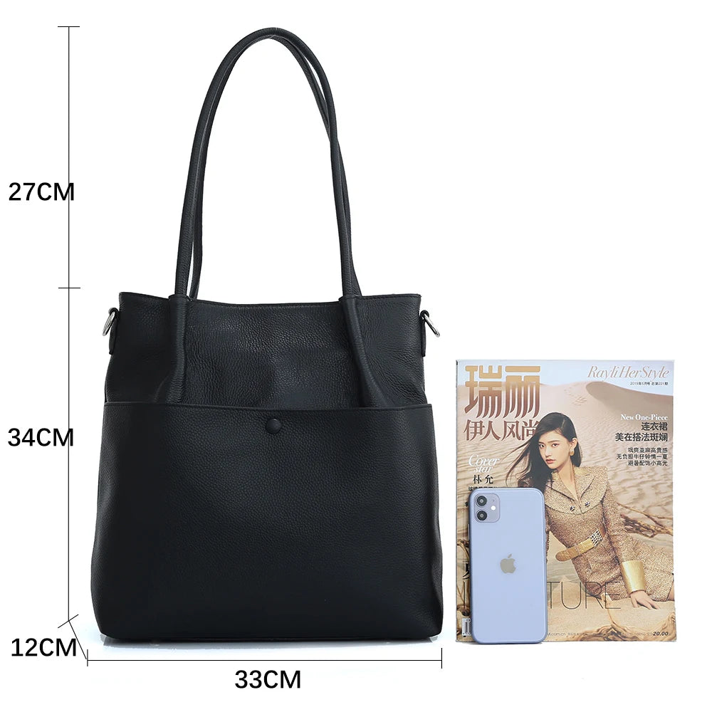 Bucket Bag Genuine Leather Large Capacity Luxury Bag