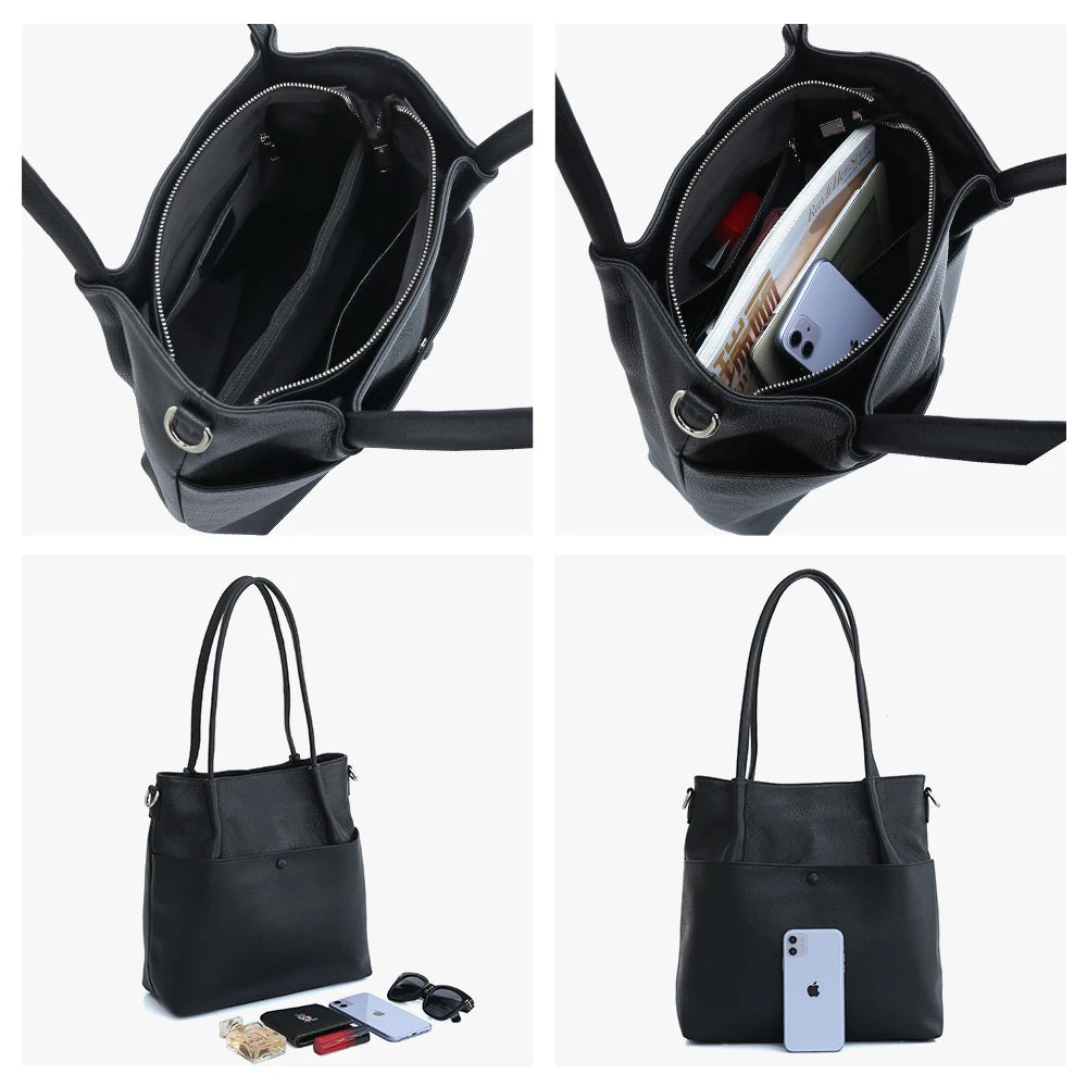 Bucket Bag Genuine Leather Large Capacity Luxury Bag