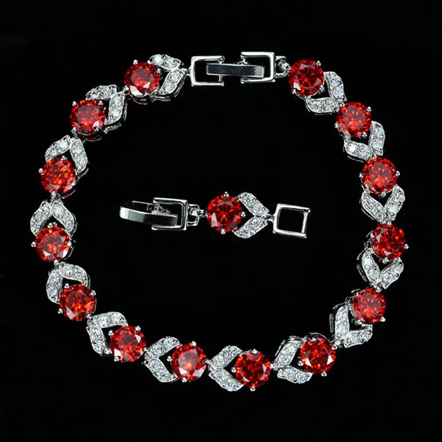 Unique Design Olive Green Cubic Zirconia Stone Silver Color Jewelry Fashion