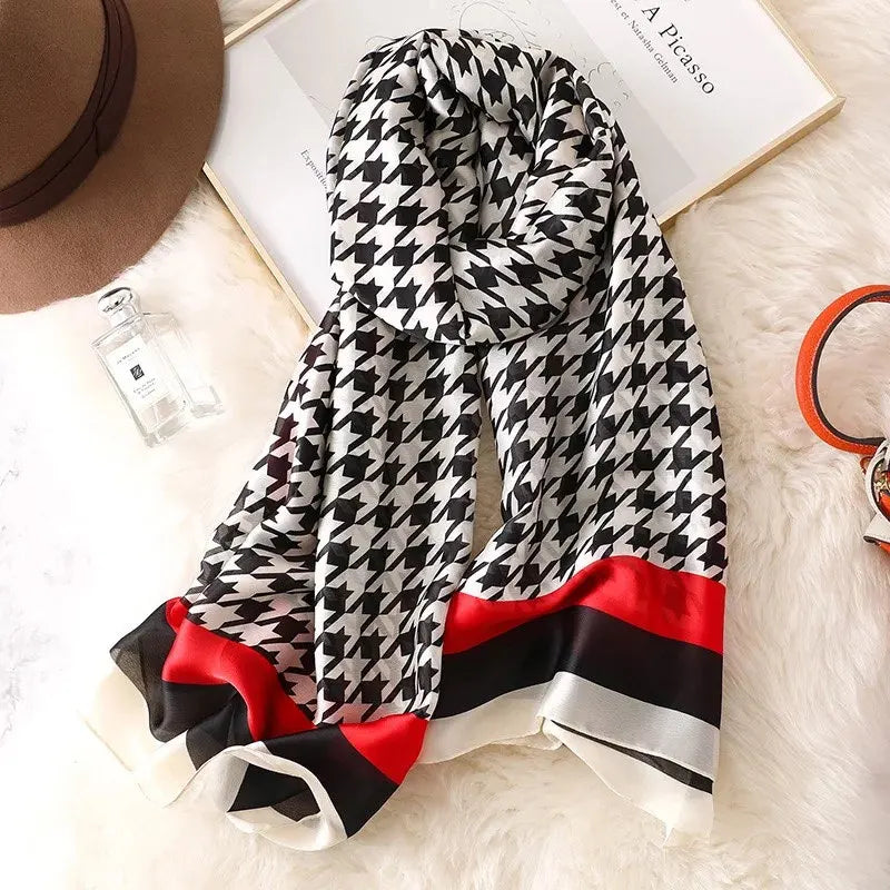 180*90cm Luxury Brand Women Scarf Summer Silk Shawl Lady Wrap Soft Design