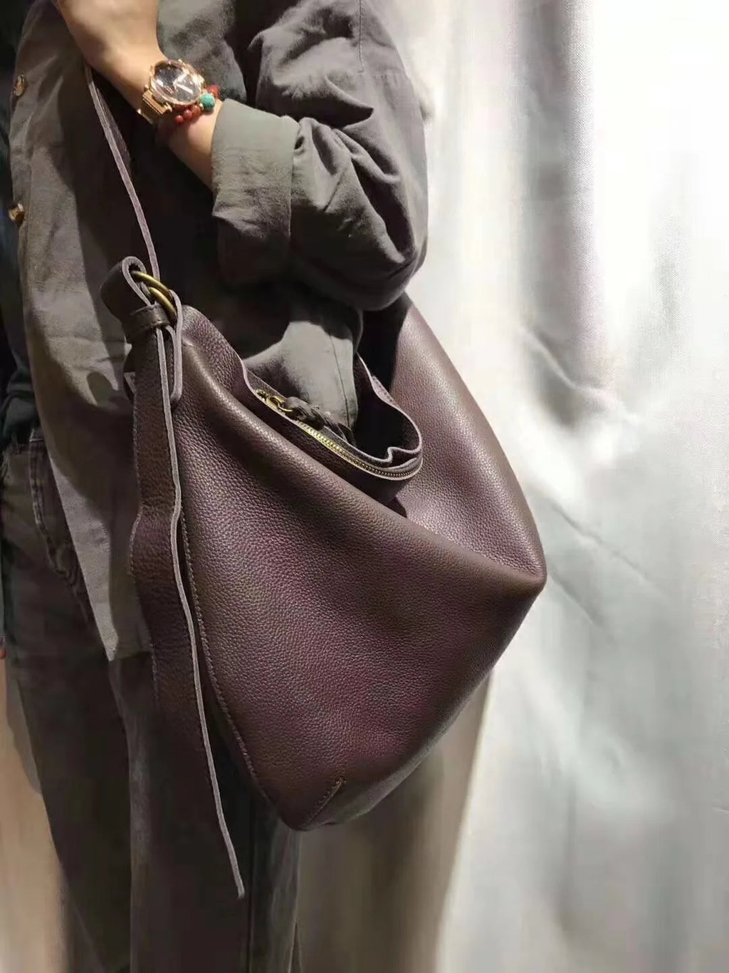 Ladies Genuine Leather Retro Soft Leather Shoulder Bag