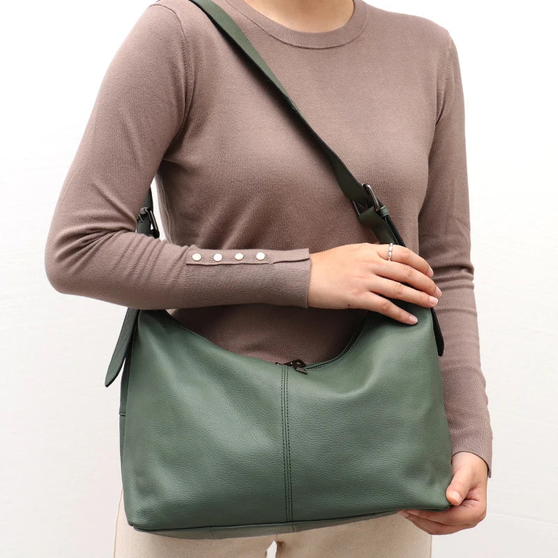 Luxury Cowhide Crossbody Bag Large Casual Shoulder Purse