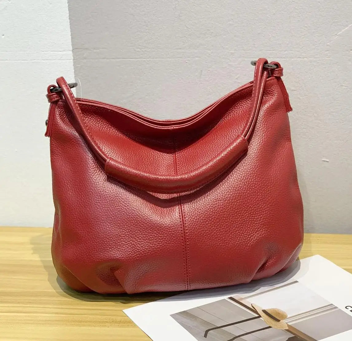 Genuine Leather Bag Soft Real Leather Shoulder Bag Casual Handbag Luxury Bag