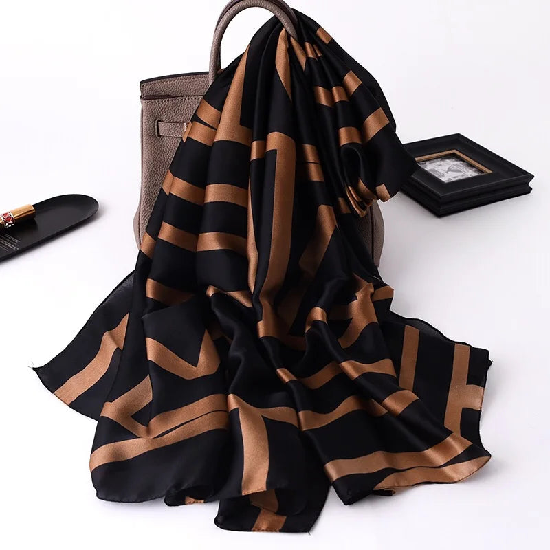 180*90cm Luxury Brand Women Scarf Summer Silk Shawl Lady Wrap Soft Design