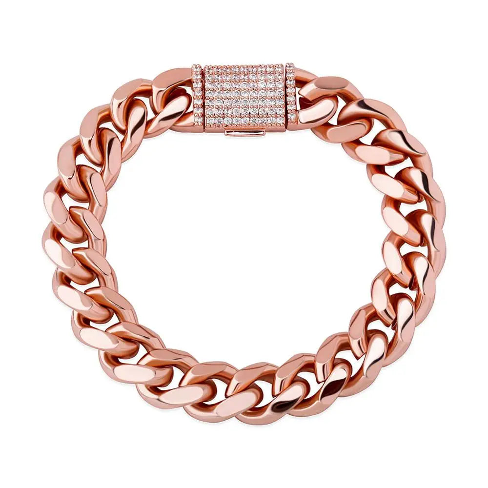 10mm High Quality Cuban Chain Iced Out Cubic Zirconia Bracelet