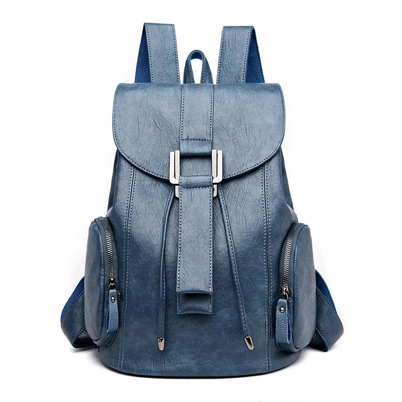 High Quality Leather Backpack Woman Fashion Backpack String Bags Large Capacity