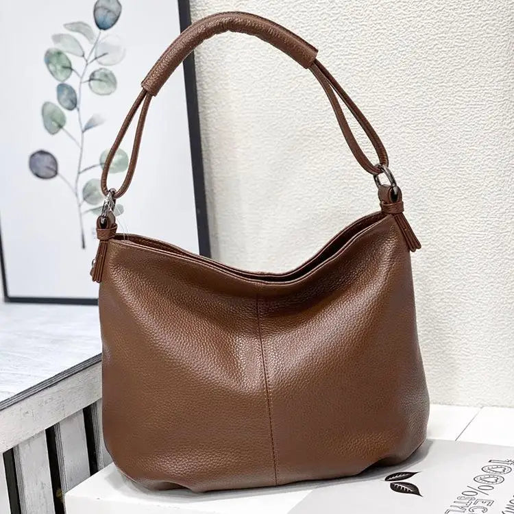 Genuine Leather Bag Soft Real Leather Shoulder Bag Casual Handbag Luxury Bag