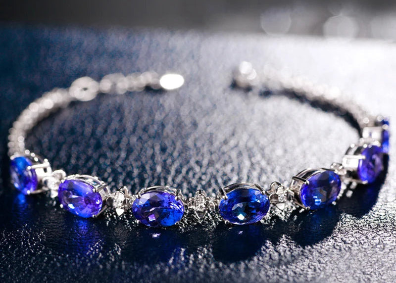 925 Sterling Silver Sapphire Bracelet Chain For Women Fashion Jewelry