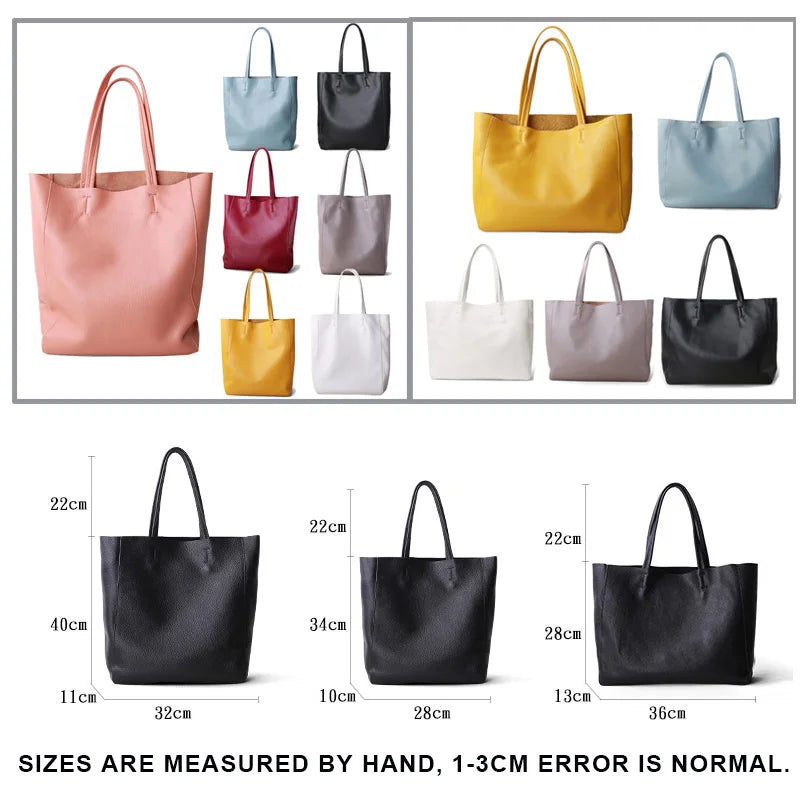 Luxury Bag Casual Tote Fashion Handbag Soft Cowhide