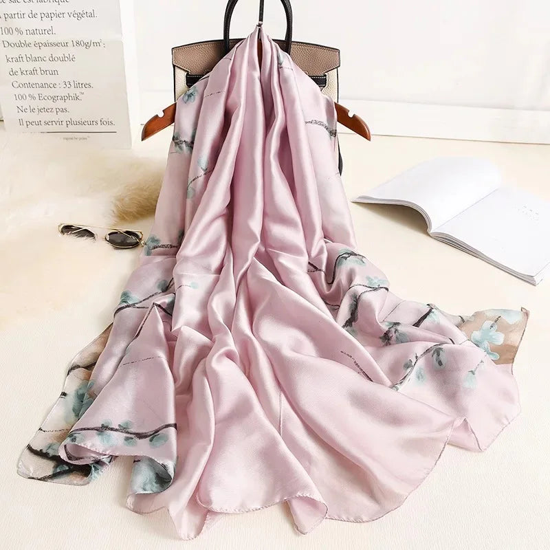 180*90cm Luxury Brand Women Scarf Summer Silk Shawl Lady Wrap Soft Design