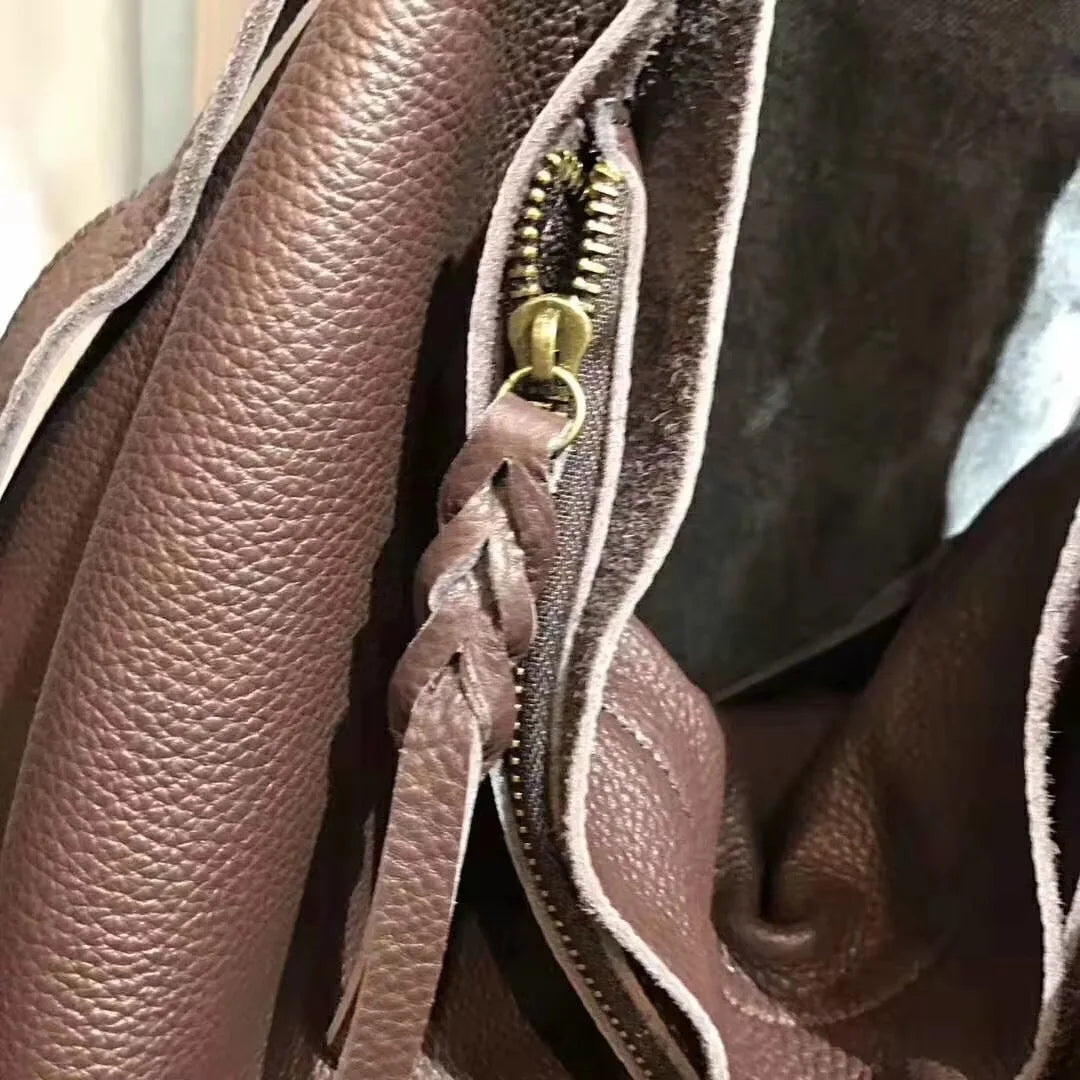 Ladies Genuine Leather Retro Soft Leather Shoulder Bag