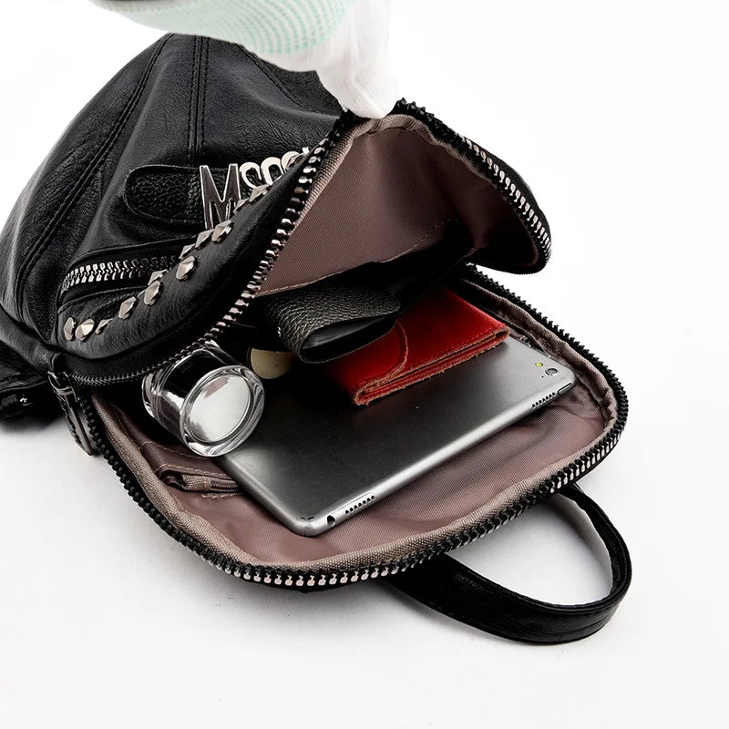 Leather Backpack Shoulder Bag Personality Design Handbag