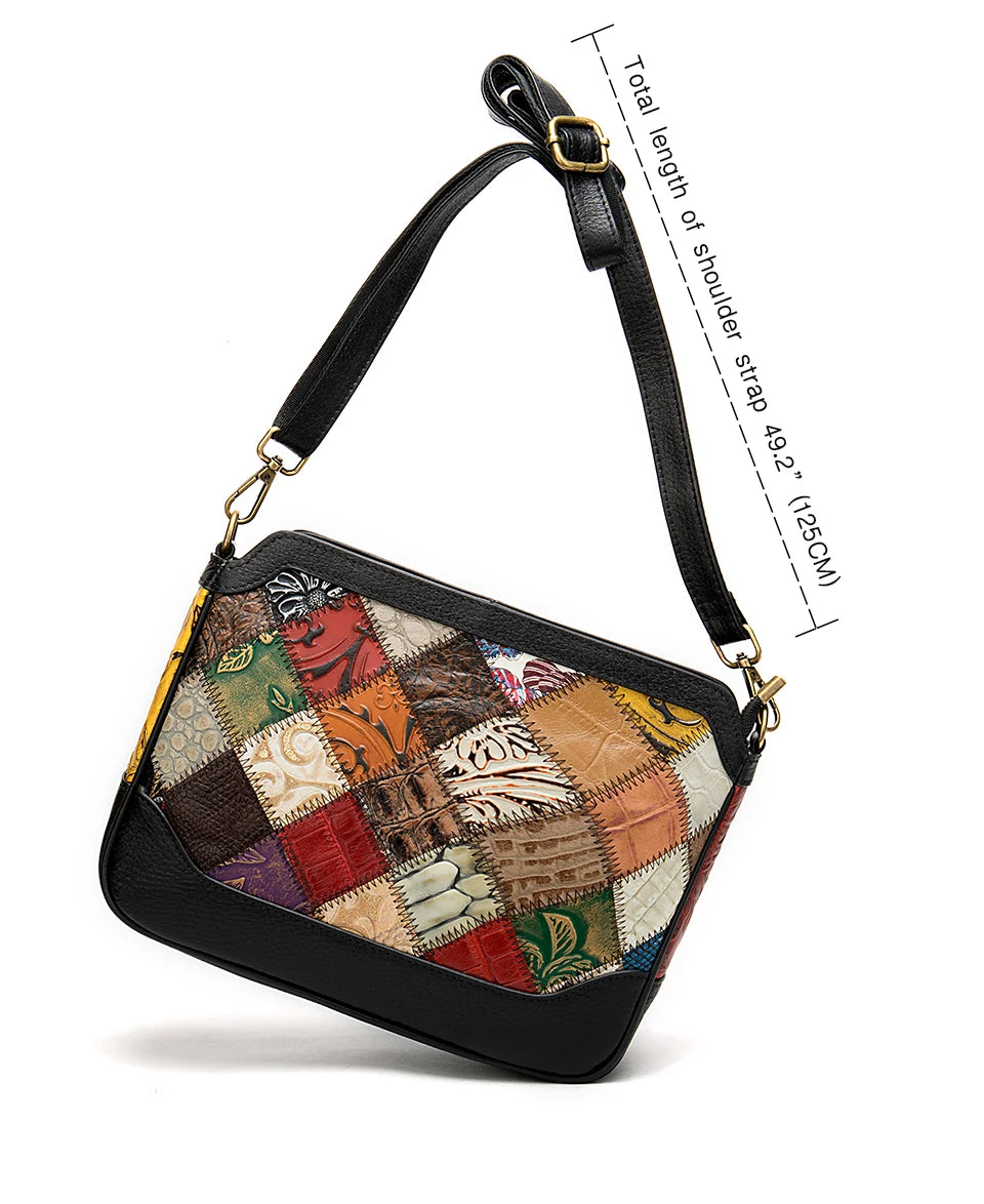 Genuine leather crossbody bag messenger handbag clutch