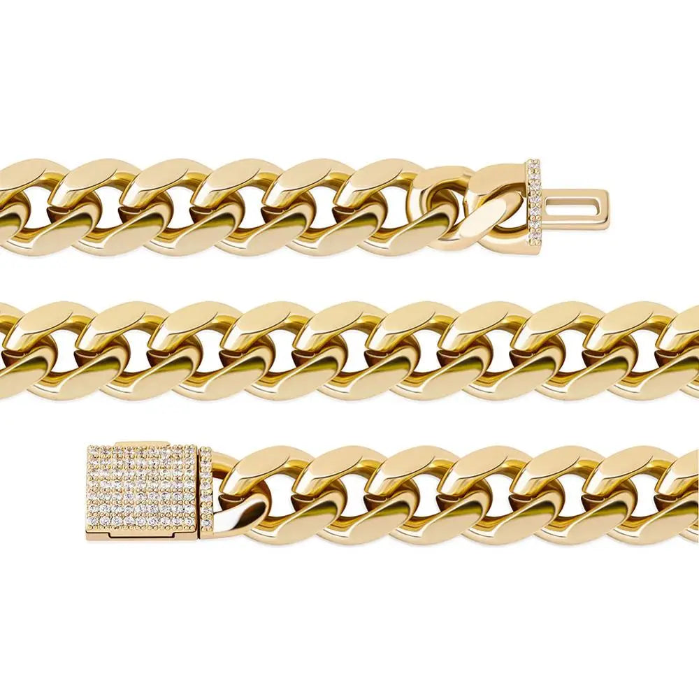 10mm High Quality Cuban Chain Iced Out Cubic Zirconia Bracelet