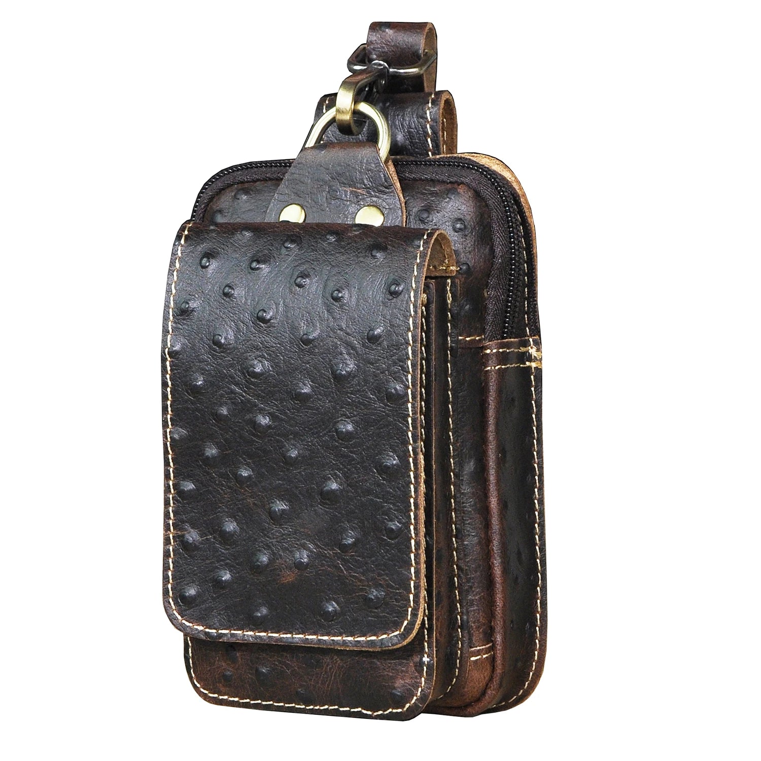 Luxury Leather Men Vintage Travel Belt Fanny Waist Bag