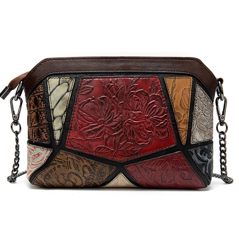 Genuine leather crossbody bag messenger handbag clutch