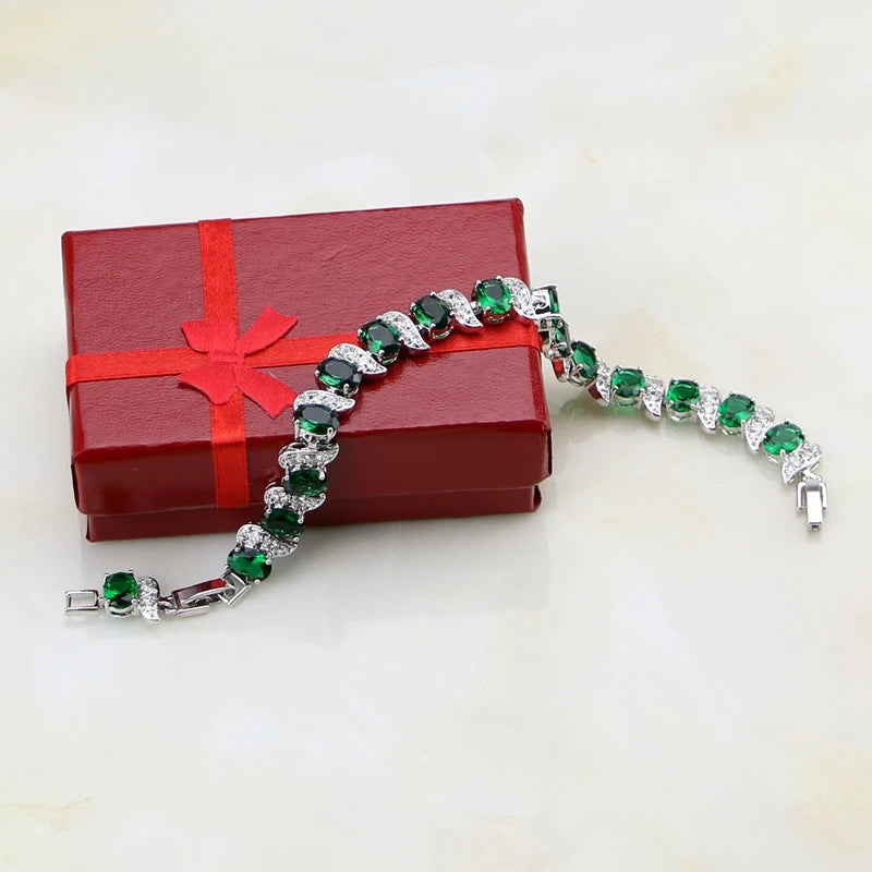 Cubic Zirconia Silver 925 Jewelry Charm Bracelet For Women