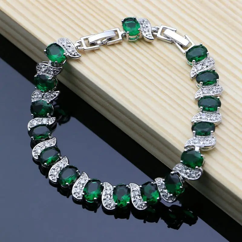 Cubic Zirconia Silver 925 Jewelry Charm Bracelet For Women