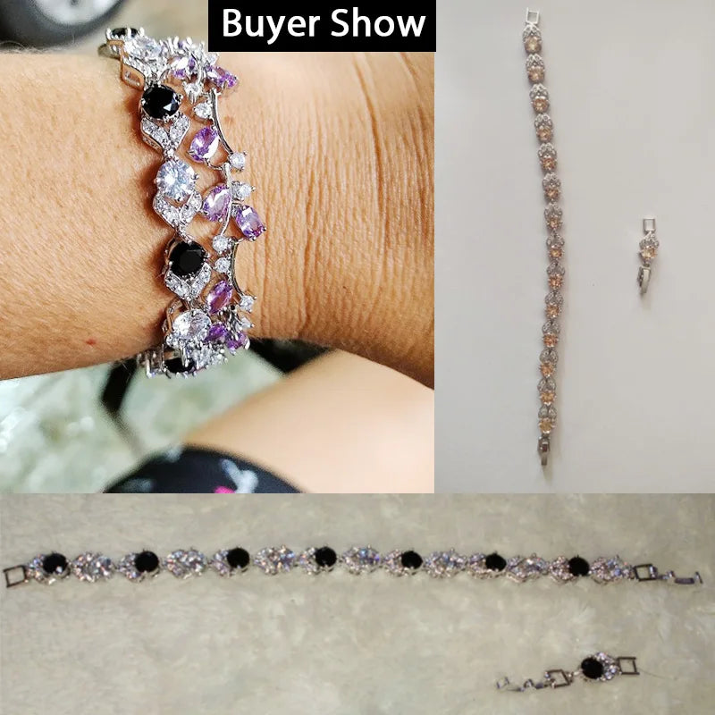 Unique Design Olive Green Cubic Zirconia Stone Silver Color Jewelry Fashion
