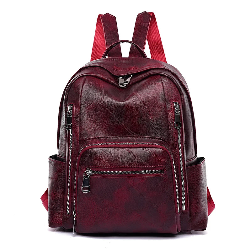 High Quality Leather Backpack School Bag Travel Backpack