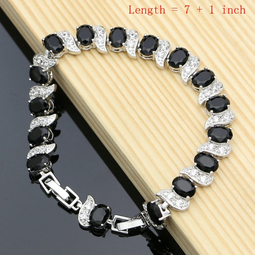 Cubic Zirconia Silver 925 Jewelry Charm Bracelet For Women