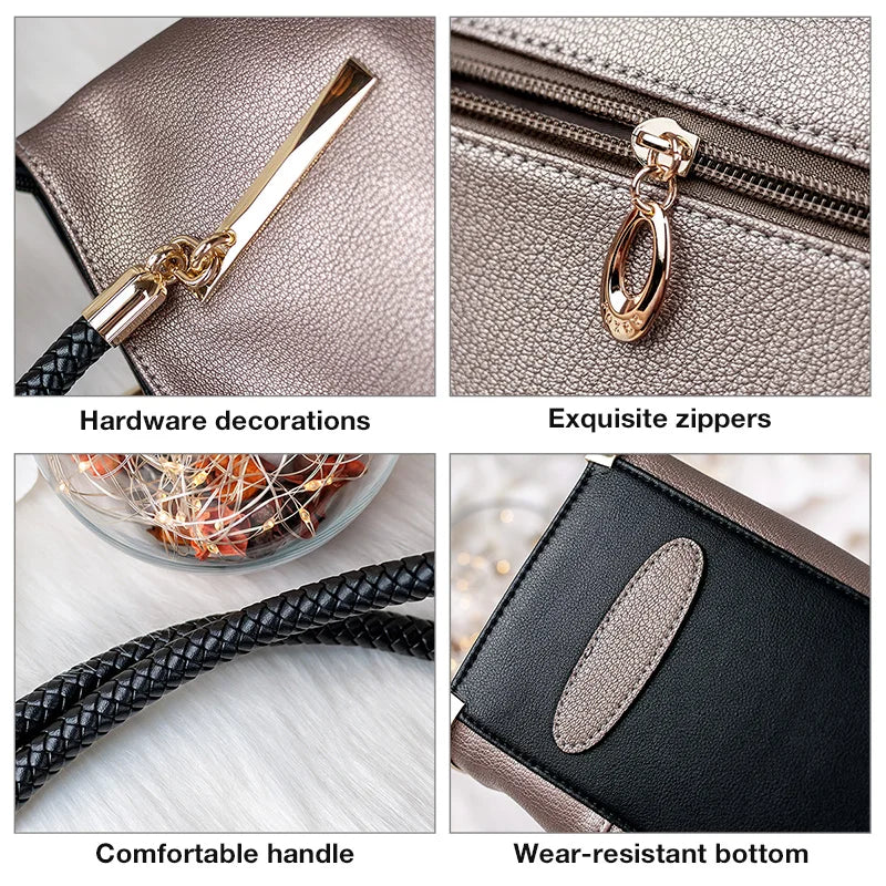 Stylish Women Cowhide Leather Handbag Luxury Design Shoulder Bag