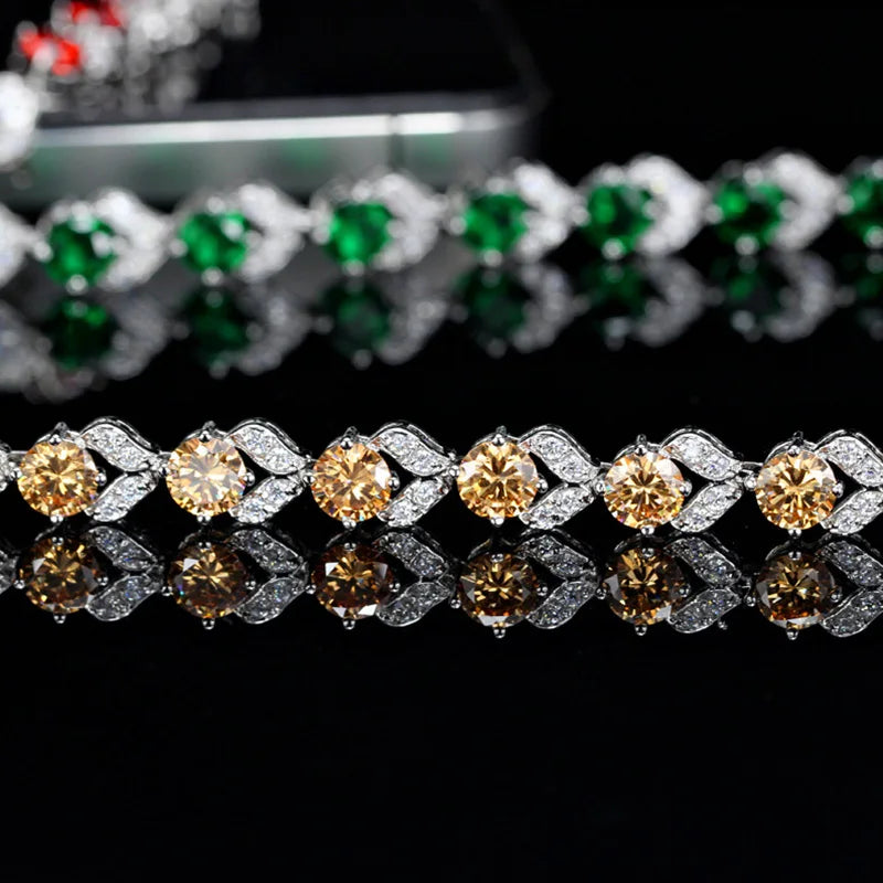 Unique Design Olive Green Cubic Zirconia Stone Silver Color Jewelry Fashion